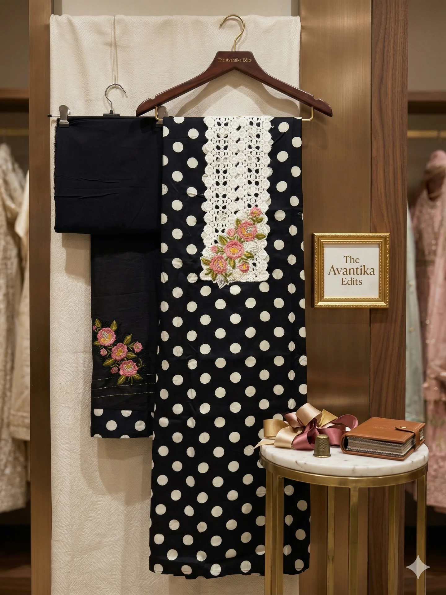 Black Polka 1 suit set for women