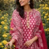 Polka2 Vibrant Pink Linen Suit Set for Women with Bold Polka Dots
