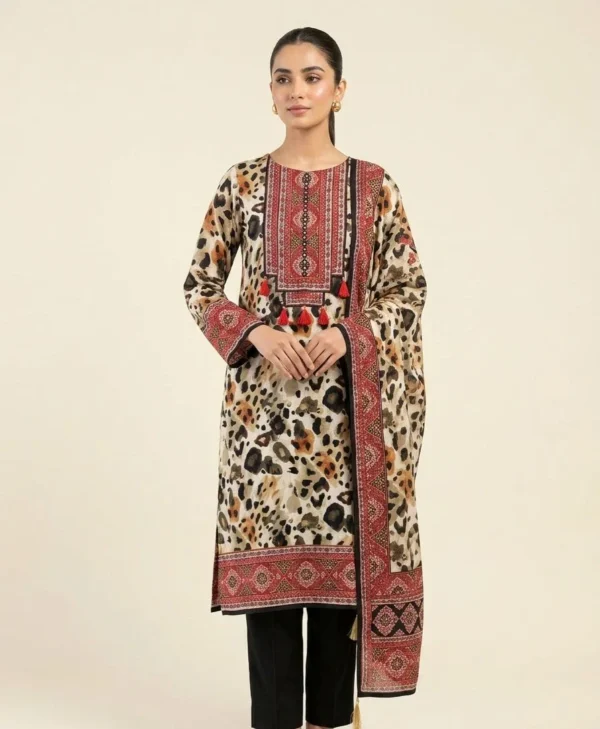 Muslin Suit Set for Women with Animal Prints
