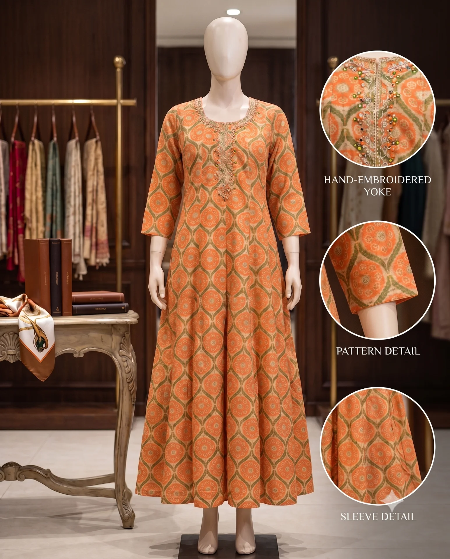Orange Dress ready to wear dress for women